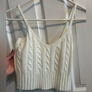 Cream Cable Knit Sweater tank top NEVER WORN